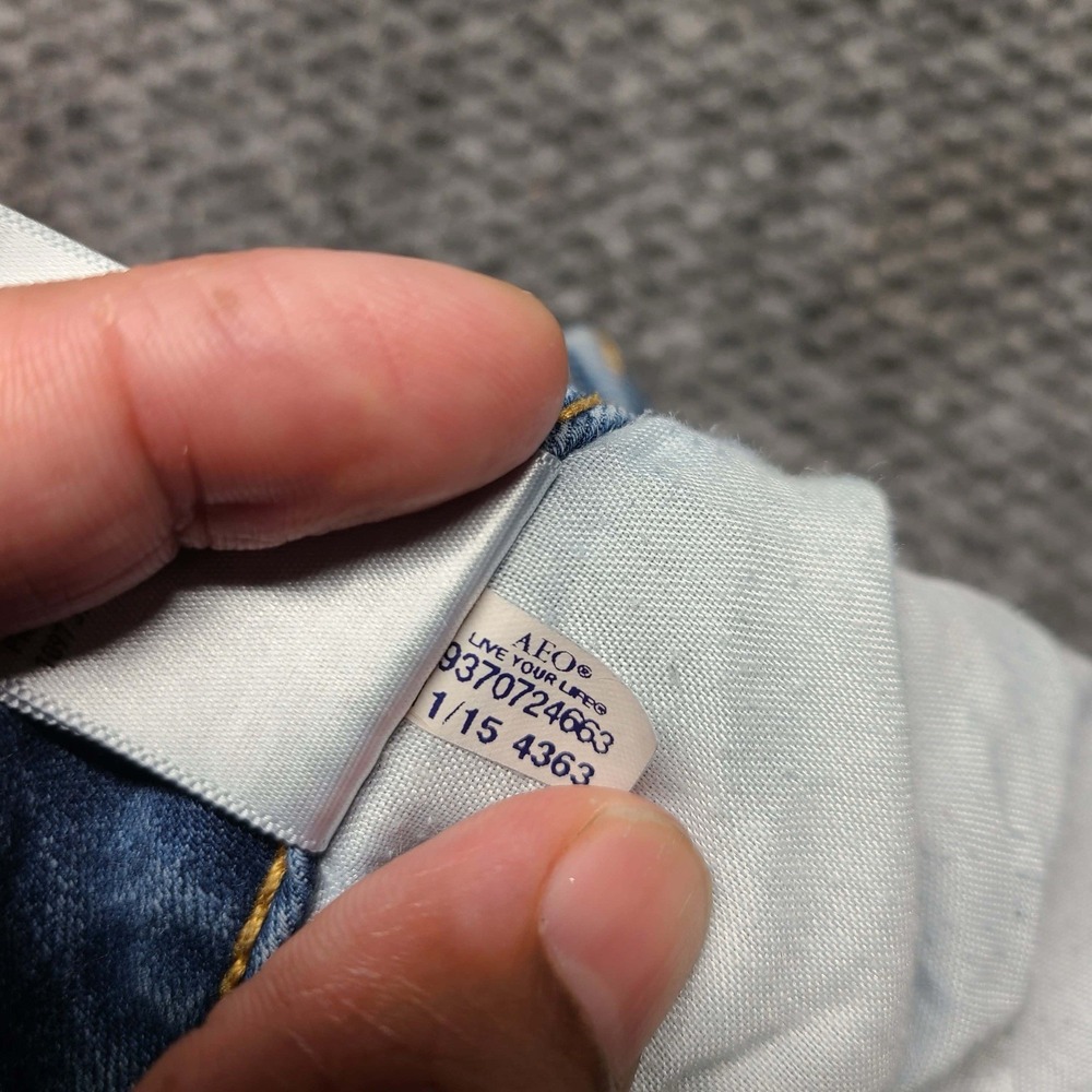 Y2k American Eagle Midi Shortie Distressed Cuffed Stretch Micro Shorts Sz 4 - Picture 12 of 16